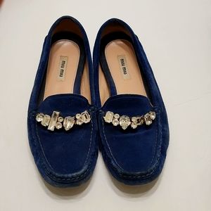 Miu Miu Blue Calzature Donna Loafers Flats